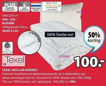 Jysk Texel wollen dekbed aanbieding