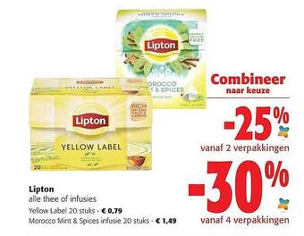 Colruyt Lipton Thee Of Infusies aanbieding