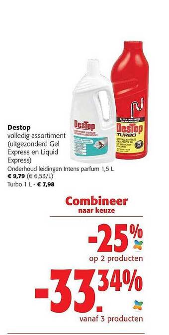 Colruyt Destop Onderhoud Leidingen Intens Parfum aanbieding