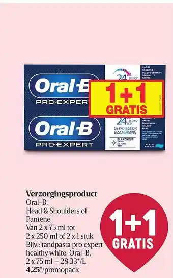 Delhaize Verzorgingsproduct Oral B, Head & Shoulders Of Pantene aanbieding