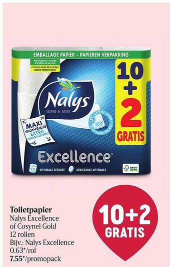Delhaize Toiletpapier Nalys Excellence aanbieding