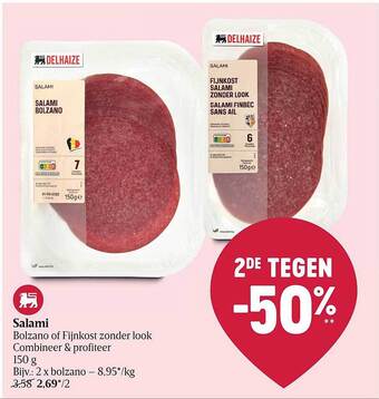 Delhaize Salami aanbieding