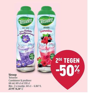Delhaize Siroop Teisseire aanbieding
