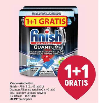 Delhaize Vaatwastabletten Finish aanbieding