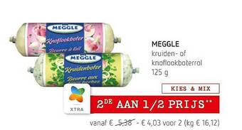 Spar Colruyt Meggle Kruiden Of Knoflookboterrol aanbieding