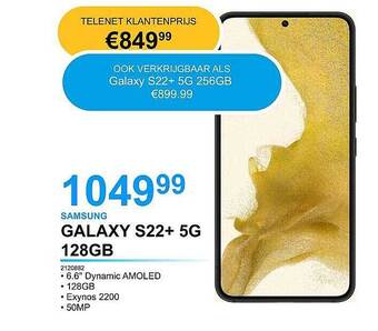 AUVA Samsung Galaxy S22+ 5g 128gb aanbieding