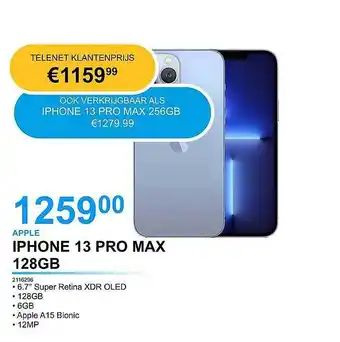 AUVA Apple Iphone 13 Pro Max 128 Gb aanbieding