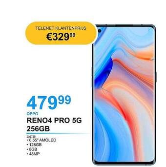 AUVA Oppo Reno4 Pro 5g 256gb aanbieding