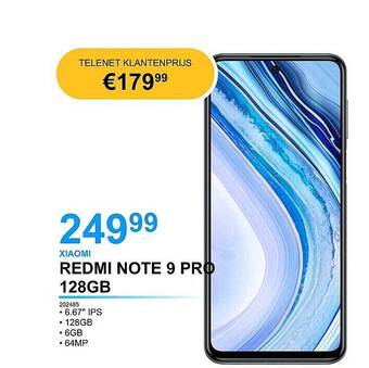 AUVA Xiaomi Redmi Note 9 Pro 128gb aanbieding
