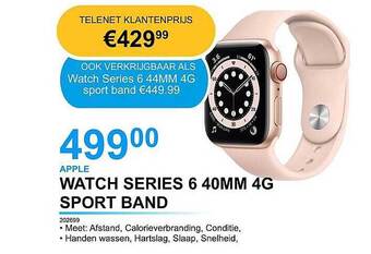 AUVA Apple Watch Series 6 40mm 4g Sport Band aanbieding