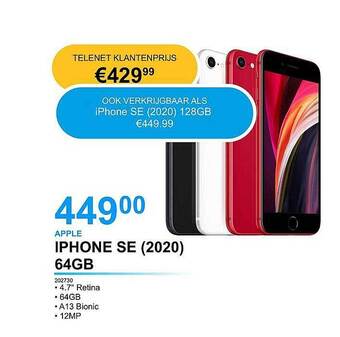 AUVA Apple Iphone Se 2020 64gb aanbieding