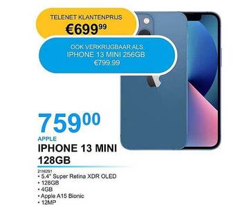 AUVA Apple Iphone 13 Mini 128gb aanbieding