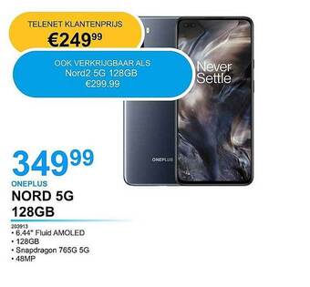 AUVA Oneplus Nord 5g 128gb aanbieding