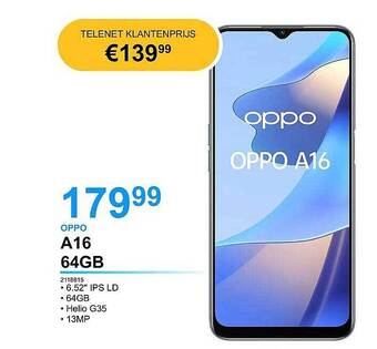 AUVA Oppo A16 64gb aanbieding