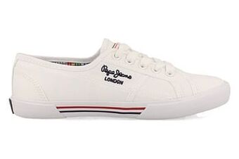 Berca Shoes Pepe Jeans Sneaker Laag Dames Trend Clean White Aberlady Basic - Wit aanbieding
