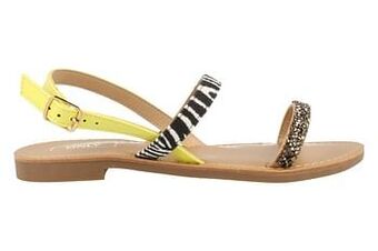 Berca Shoes Only Sandaal Plat Dames Trend Dierenprint - Geel aanbieding