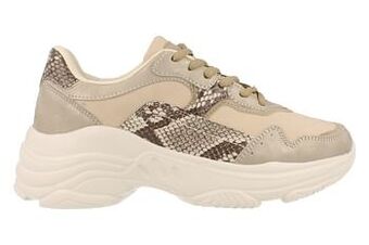 Berca Shoes Mode-Mania Sneaker Laag Dames Chunky Trend Dierenprint - Beige aanbieding