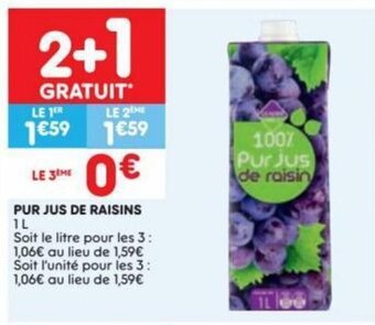 Leader Price Pur Jus De Raisins aanbieding
