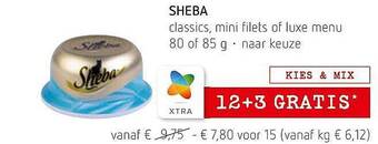 Spar Colruyt Sheba Classics, Mini Filets Of Luxe Menu aanbieding