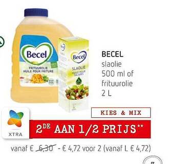 Spar Colruyt Becel Slaolie Of Frituurolie aanbieding