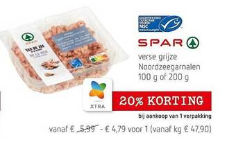 Spar Colruyt Verse Grijze Noordzeegarnalen aanbieding