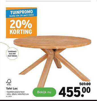GAMMA Tafel Lex aanbieding