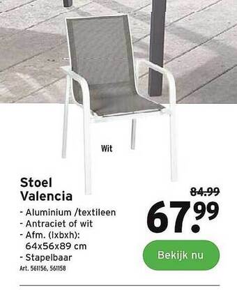 GAMMA Stoel Valencia aanbieding