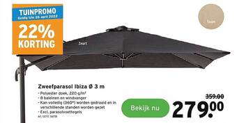GAMMA Zweefparasol Ibiza aanbieding