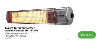 GAMMA Eurom Terrasverwarmer Golden Comfort aanbieding