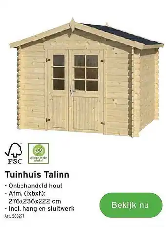 GAMMA Tuinhuis Talinn aanbieding