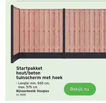 GAMMA Startpakket Hout Beton Tuinscherm Met Hoek aanbieding