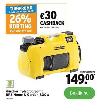 GAMMA Kärcher Hydrofoorpomp Bp3 Home & Garden aanbieding