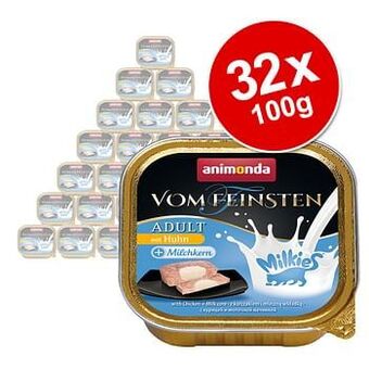 Zooplus 32x100g Adult Milkies met Kalkoen & Melkkern Animonda Vom Feinsten Kattenvoer aanbieding