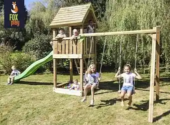 Dreamland Fox play schommel Baltimore met limegroene glijbaan aanbieding
