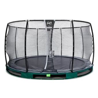 Brico Exit in-ground trampoline Elegant Premium met veiligheidsnet Deluxe ø427cm groen aanbieding