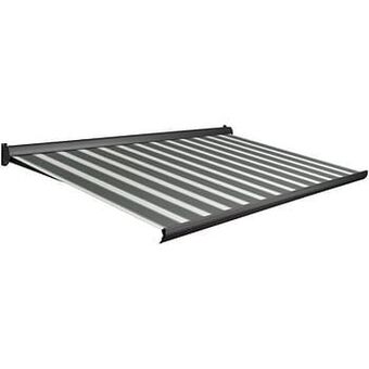Brico Domasol zonnetent manueel ’Factor 10-A’ groen/wit smalle strepen 350 x 300 cm aanbieding