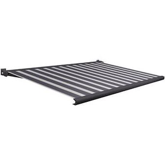 Brico Domasol zonnetent elektrisch ’Factor 20-A’ blauw/wit smalle strepen 400 x 300 cm aanbieding