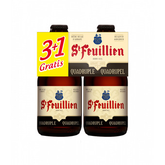Prik en Tik St Feuillien Quadrupel (3+1) clip 4 x 33cl aanbieding