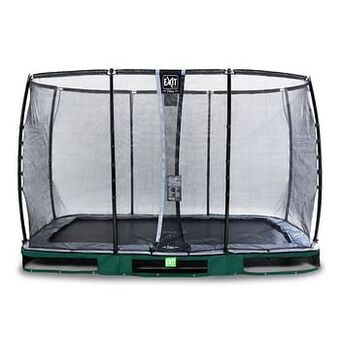 Brico Exit in-ground trampoline Elegant Premium met veiligheidsnet Deluxe 244x427cm groen aanbieding