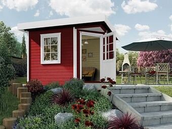 Brico Weka tuinhuis 213+ GR1 rood 238x238cm aanbieding