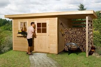 Brico Weka tuinhuis met overkapping 170 Type A GR3 301x445cm aanbieding