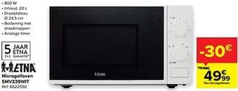 Carrefour Etna microgolfoven smv220wit aanbieding