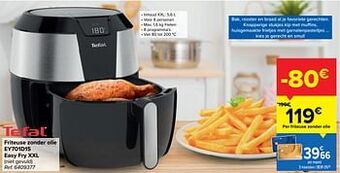 Carrefour Tefal friteuse zonder olie ey701d15 easy fry xxl aanbieding