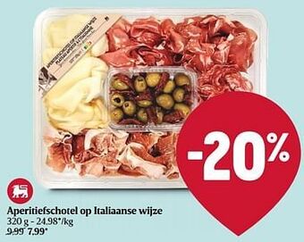 Delhaize Aperitiefschotel op italiaanse wijze aanbieding