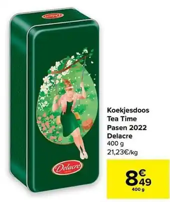 Carrefour Koekjesdoos tea time pasen 2022 delacre aanbieding