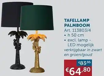 Zelfbouwmarkt Tafellamp palmboom Art. 113803/4 50cm aanbieding