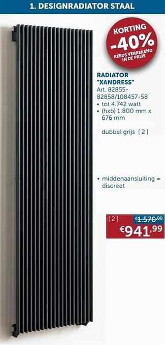 Zelfbouwmarkt Designradiatoren staal radiator xandress aanbieding