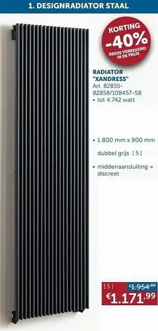 Zelfbouwmarkt Designradiatoren staal radiator xandress aanbieding