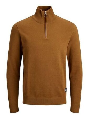 Berca Shoes Jack & Jones Trui Jack & Jones Trui Met Rits - Roestbruin aanbieding