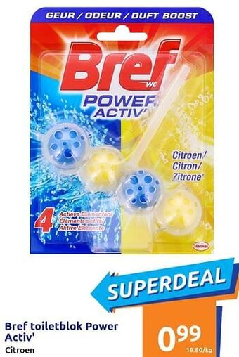 Action Bref toiletblok power activ` aanbieding